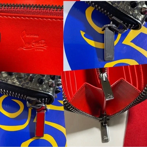 CHRISTIAN LOUBOUTIN Camouflage Black
& Gold Panettone Wallet Spiked, Zippy Camo - Picture 4 of 16